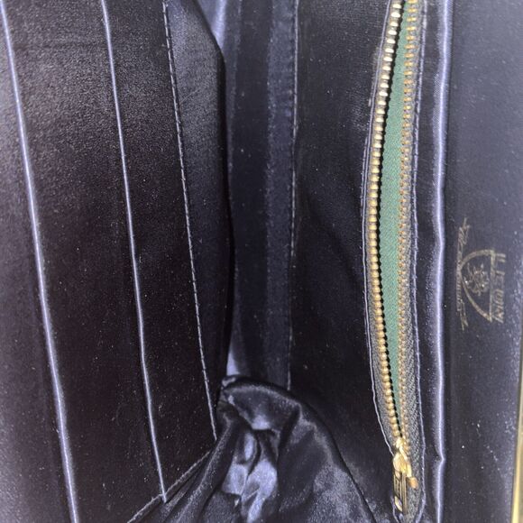 Vintage 40s/50s Leon of California Clutch Handbag Mixed Faux Patent/suede Navy - Picture 11 of 11